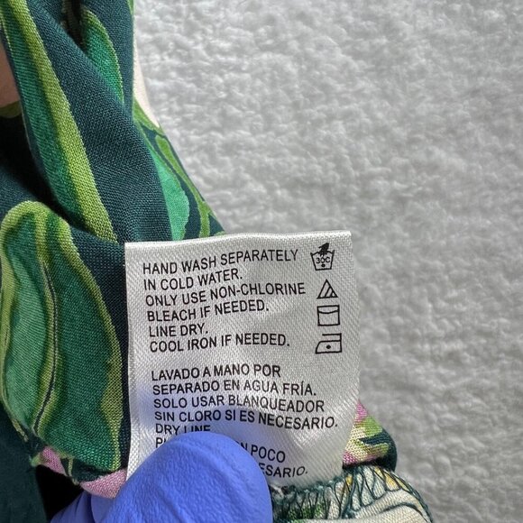 Anthropologie Patrons Of Peace Floral S Flowy Maxi Skirt Green Resort Bloomcore - Picture 13 of 16